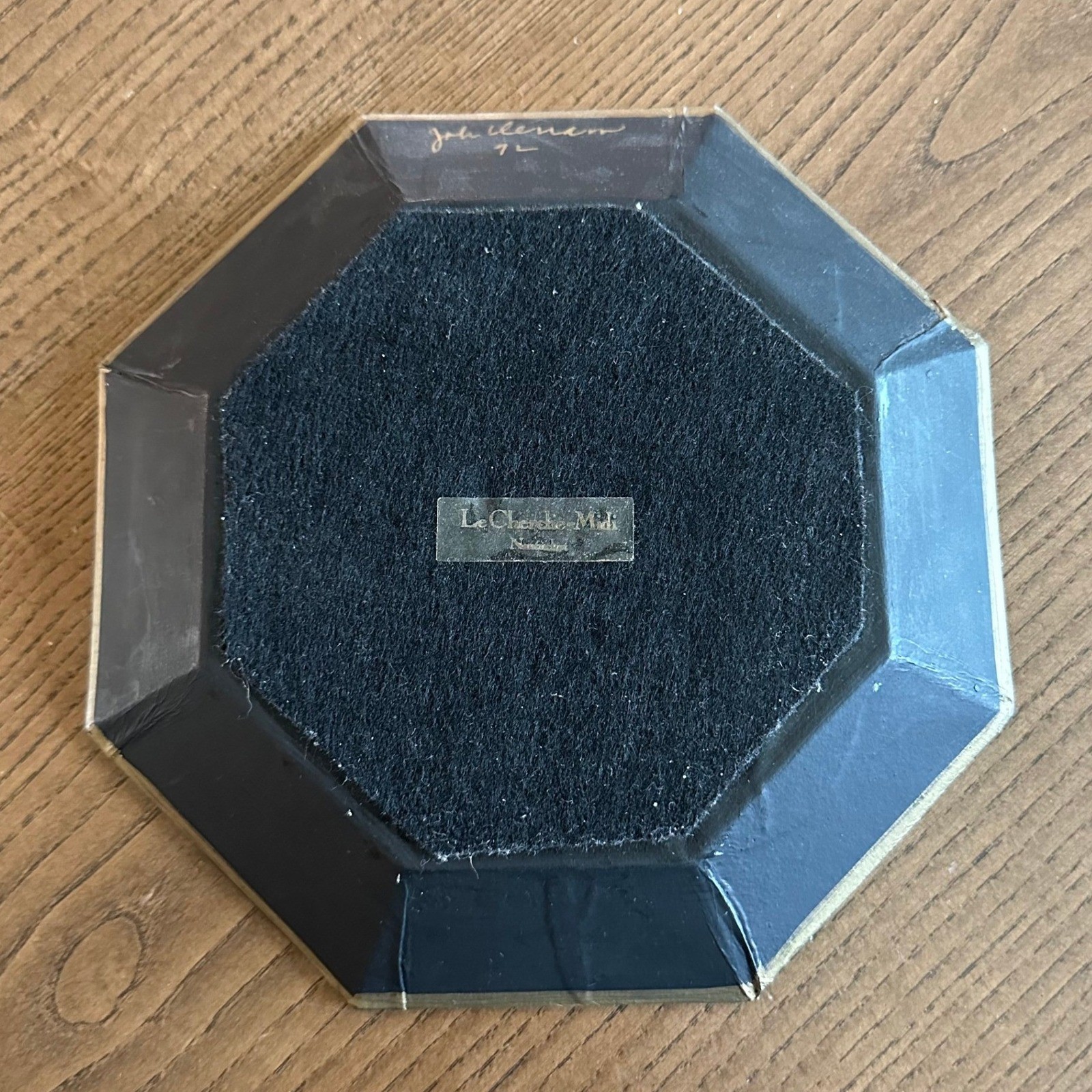 1992 John Derian Signed Octagon Beetle Decoupage Glass Tray 7 Inch Nantucket