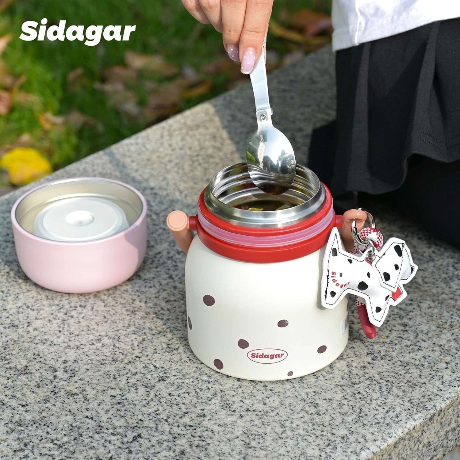 Sidagar 24 oz Insulated Food Container 12h Heat Retention with Foldable Spoon