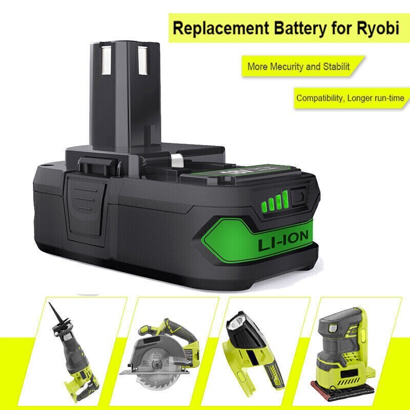 18V Power Tool Charger with Lithium Batteries for Ryobi One Ryobi P102 , 2 Pack