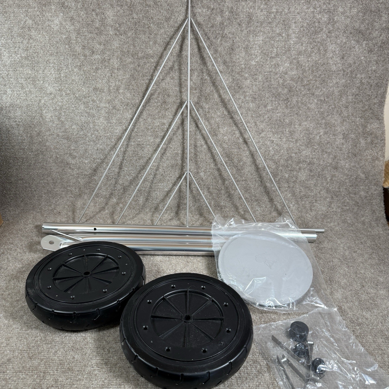OEM Weber Front Leg Kit Wheels Caps Kettle Grill Parts Wire Triangle COMPLETE