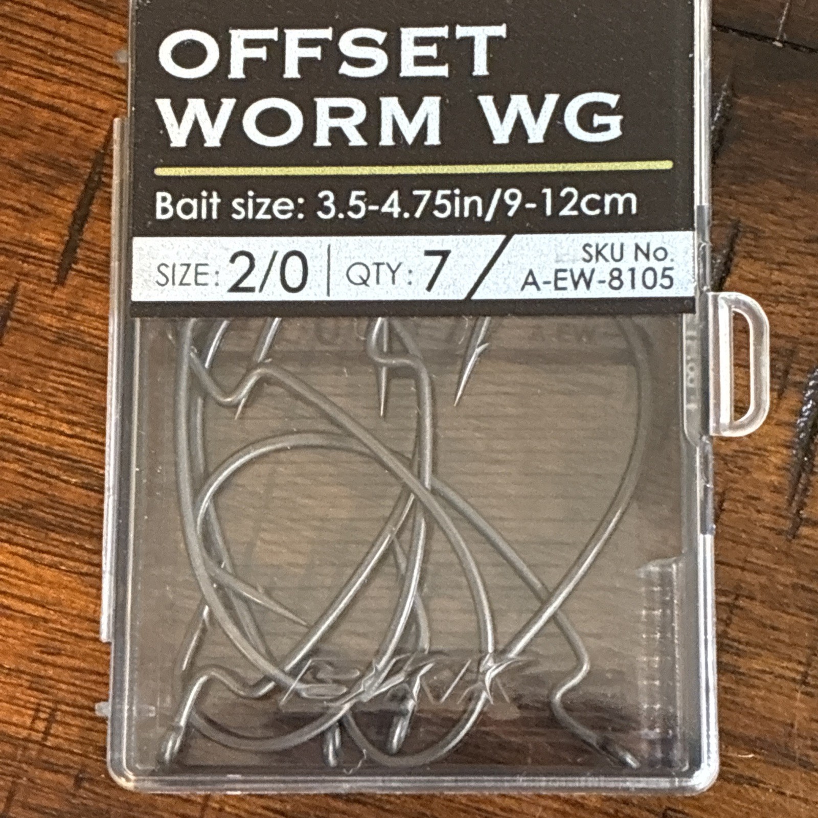 (Lot of 5) Packs BKK Offset Worm Wide Gap/WG -HD Hooks #1-2/0 – 35 total