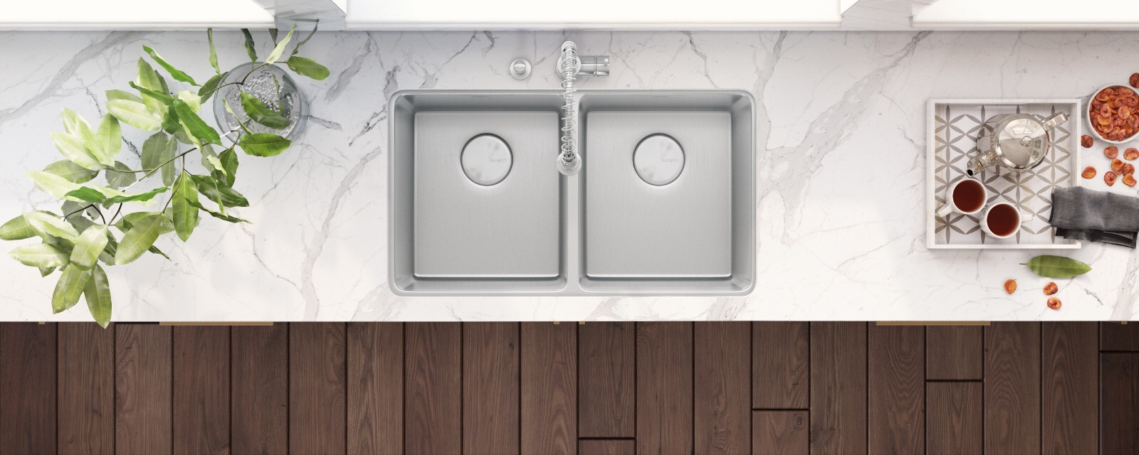 Ruvati 31-inch Undermount 50/50 Double Bowl 16 Gauge Kitchen Sink-RVM5099