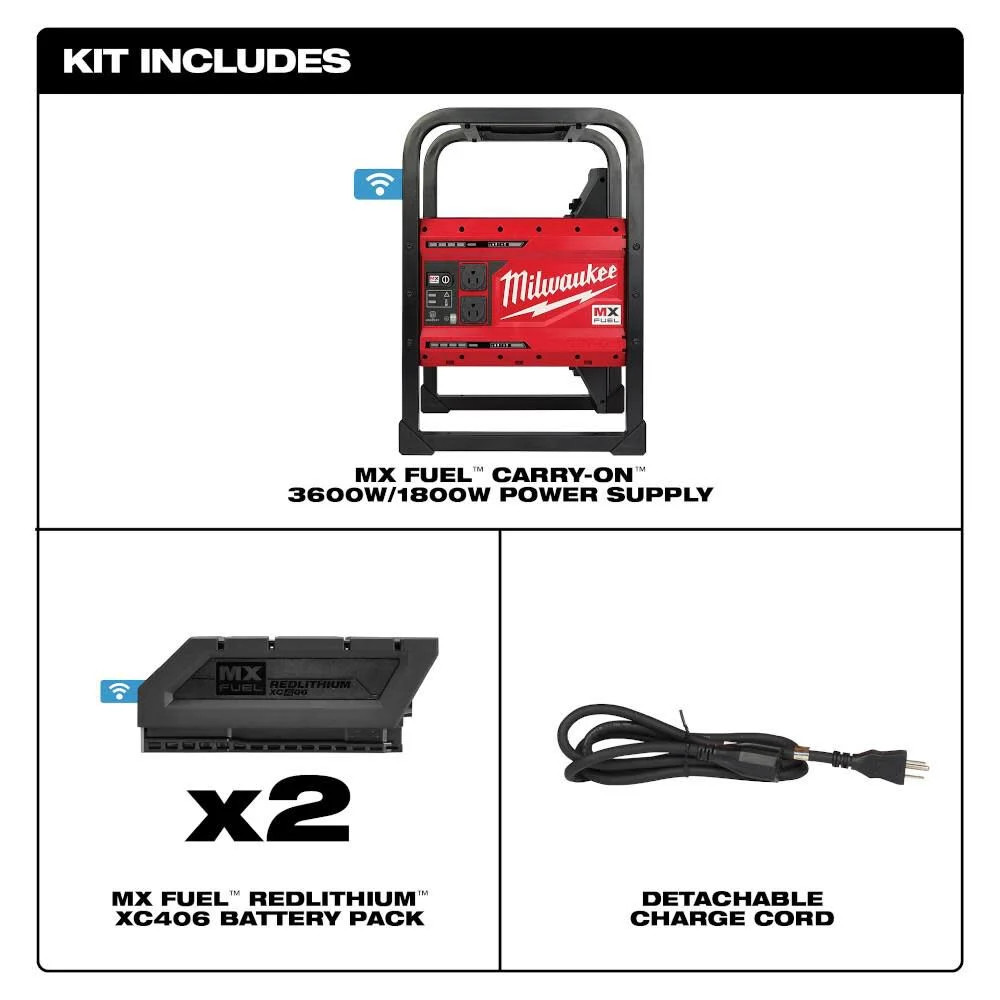Milwaukee Mx Fuel Carry-On 3,600 Watt Lithium-Ion 2 Battery Portable Power