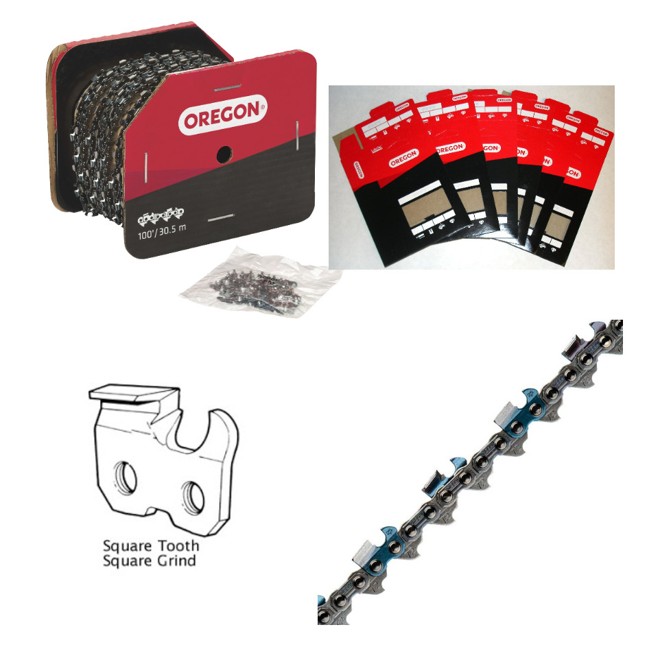 Oregon Square Ground Chisel Saw Chain 3/8 – .050 – 100 ft Reel, 72CL100U