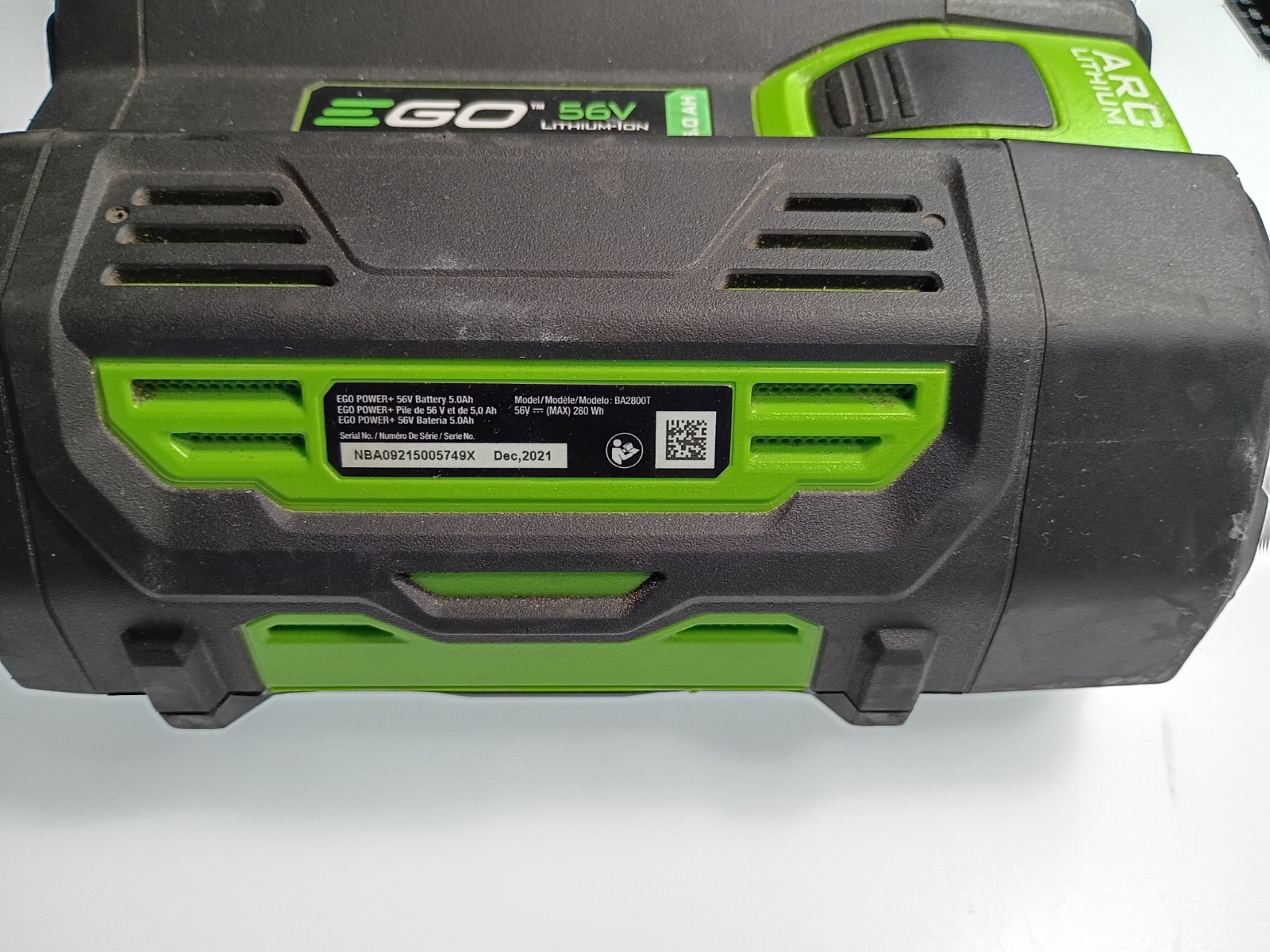 EGO BA2800T POWER + 56 – Volt 5.0Ah ARC Lithium Battery