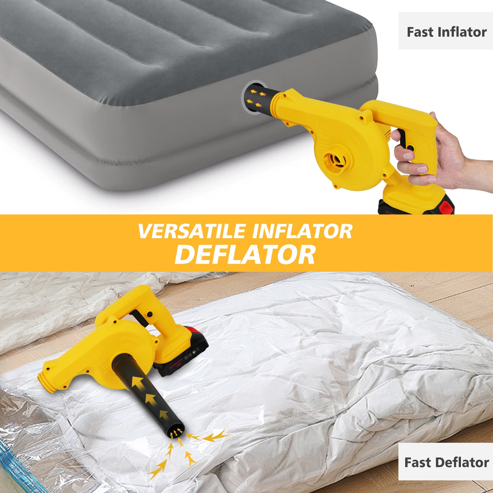 150MPH Cordless Leaf Blower Electric Handheld Vacuum Dust Cleaner W/ 2x Battery