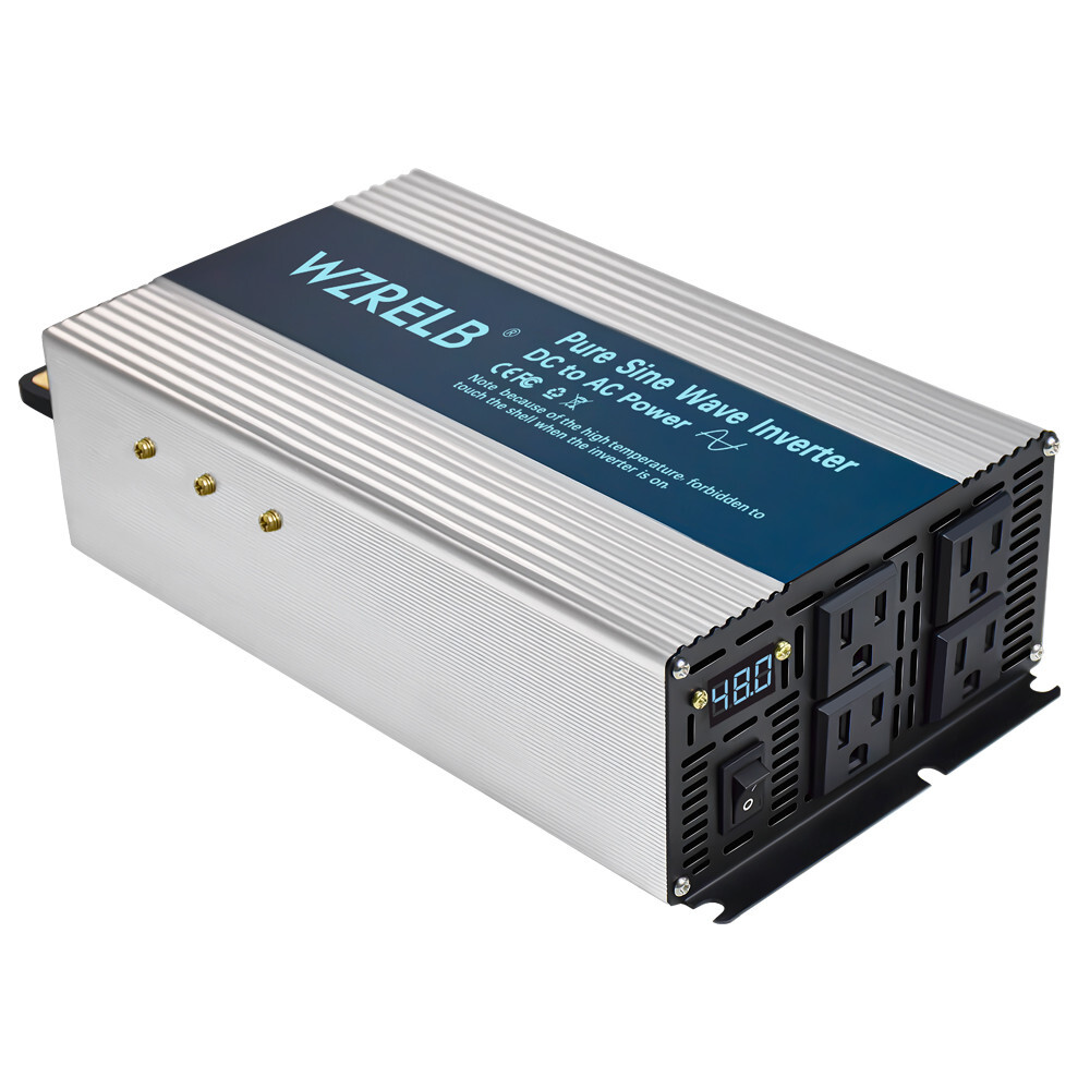 2000W Pure Sine Wave Inverter 48V to 120V Power Car Home Solar System Camp Motor