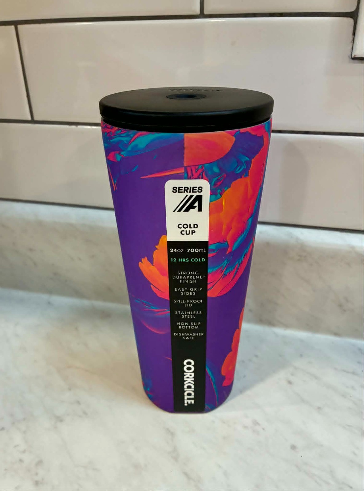 NEW Corkcicle Cold Cup 24 oz Insulated Tumbler Super Bloom 12-Hrs Cold Free Ship