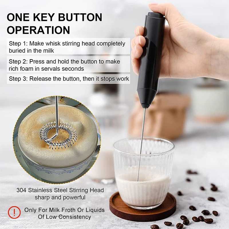 Battery Operated Handheld Electric Milk Frother Mini Coffee Whisk Drink Stirrer