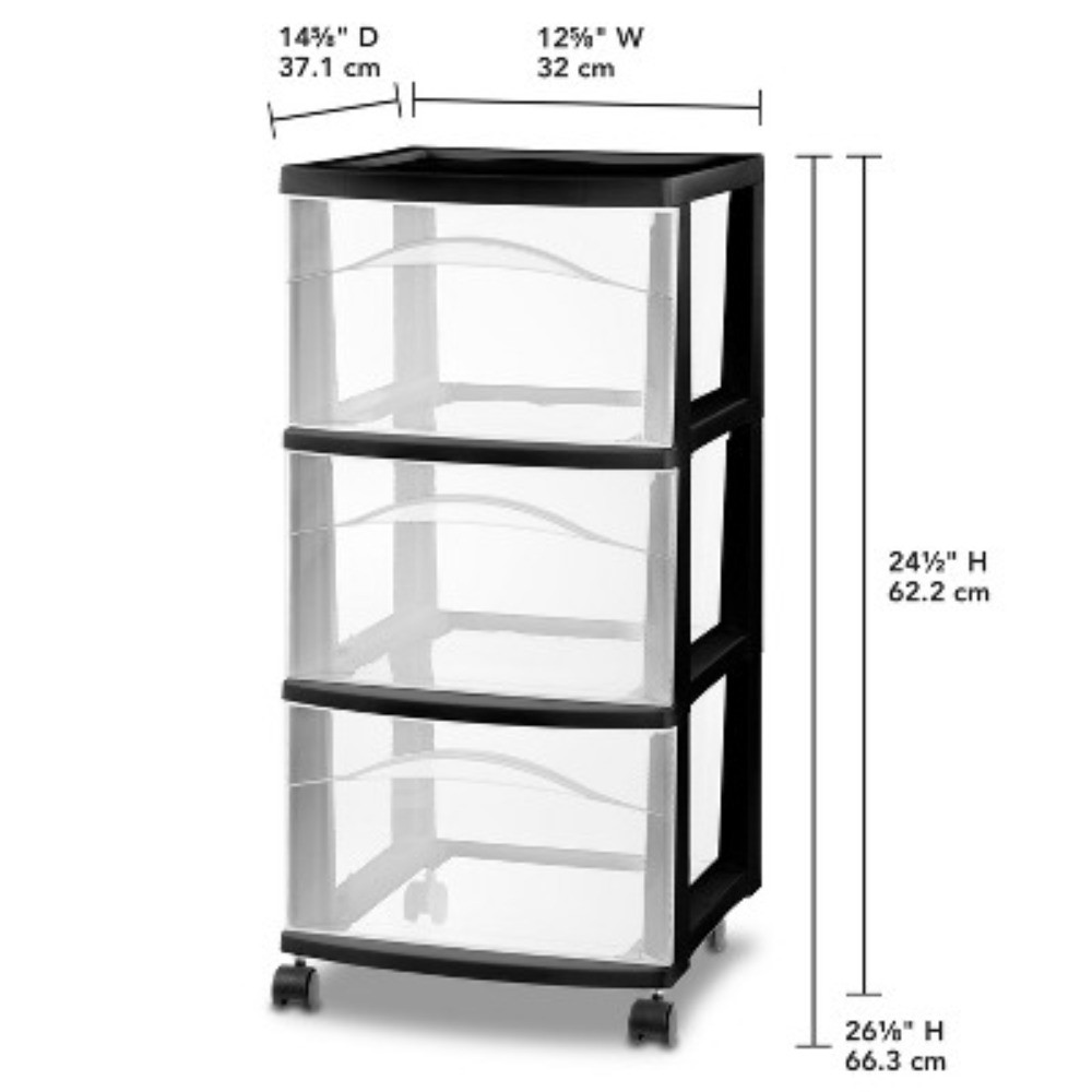 3 Drawer Medium Cart – Multi-purpose storage for lightweight items in any room