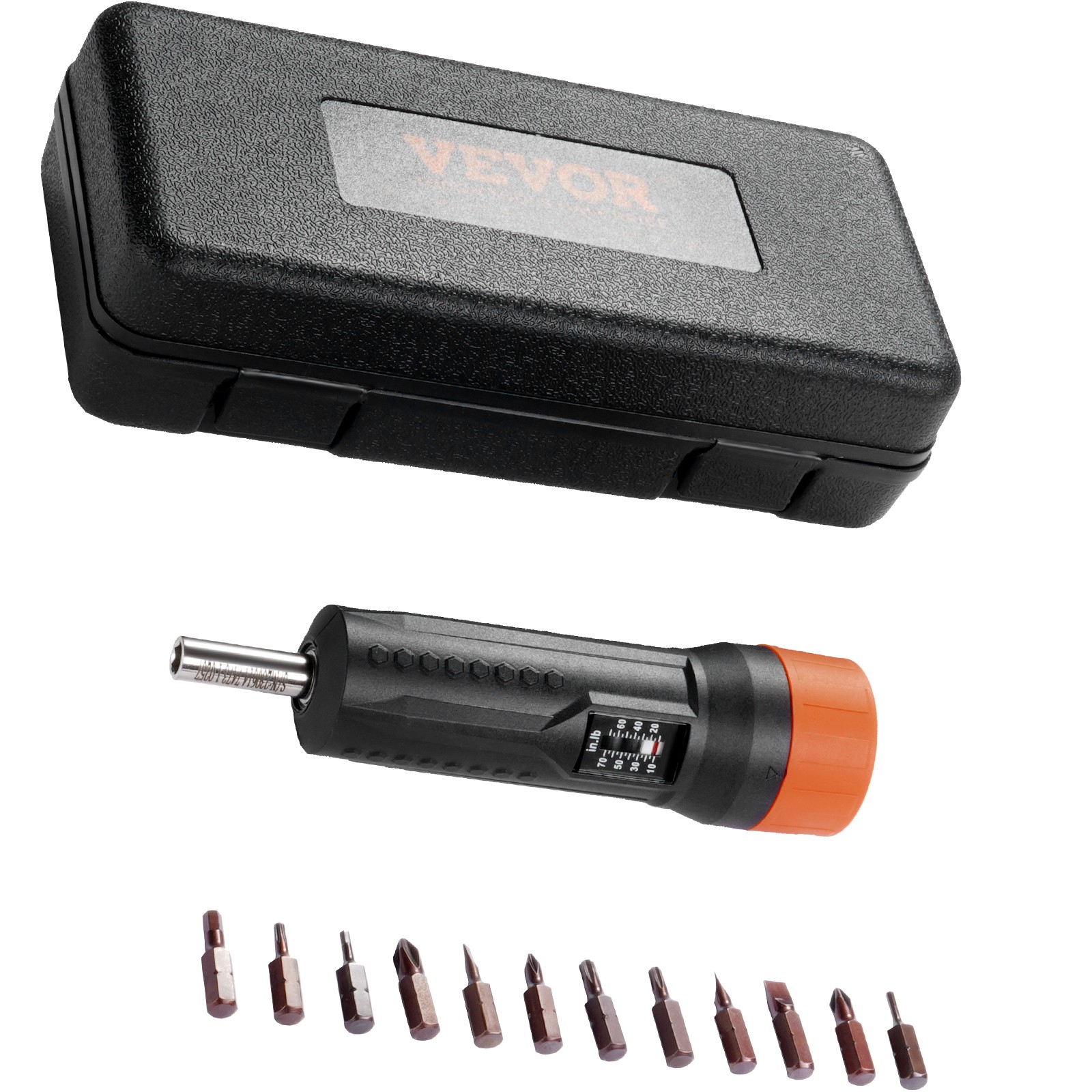 VEVOR Torque Screwdriver 1/4″ Range 10-70 in/lb w/ 1 in-lb Increment View Window
