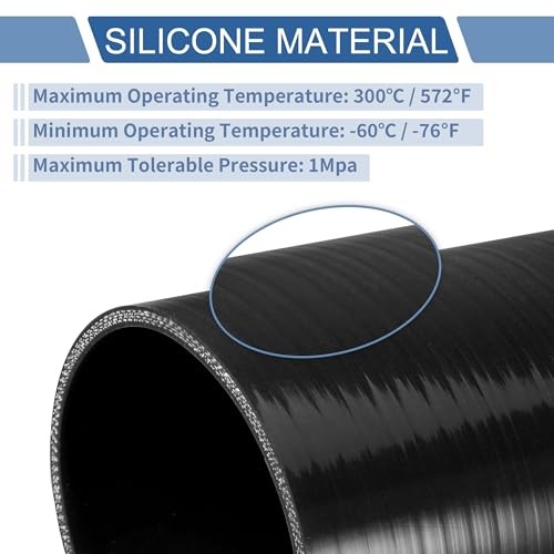 1 Pcs Straight Coupler Silicone Hose 100mm/3.94″ Length 0 35mm/1.38″ ID Black