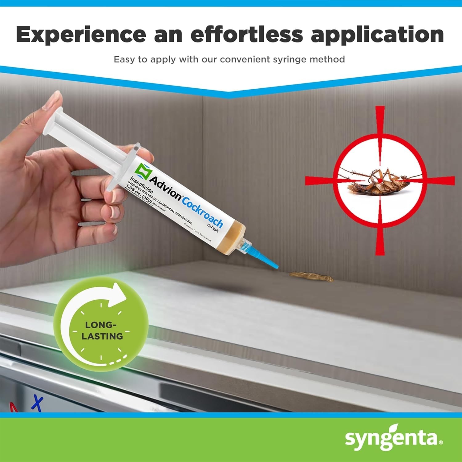 Syngenta Advion Roach Killer / Cockroach Gel Bait (Comes with Plunger and Tips)