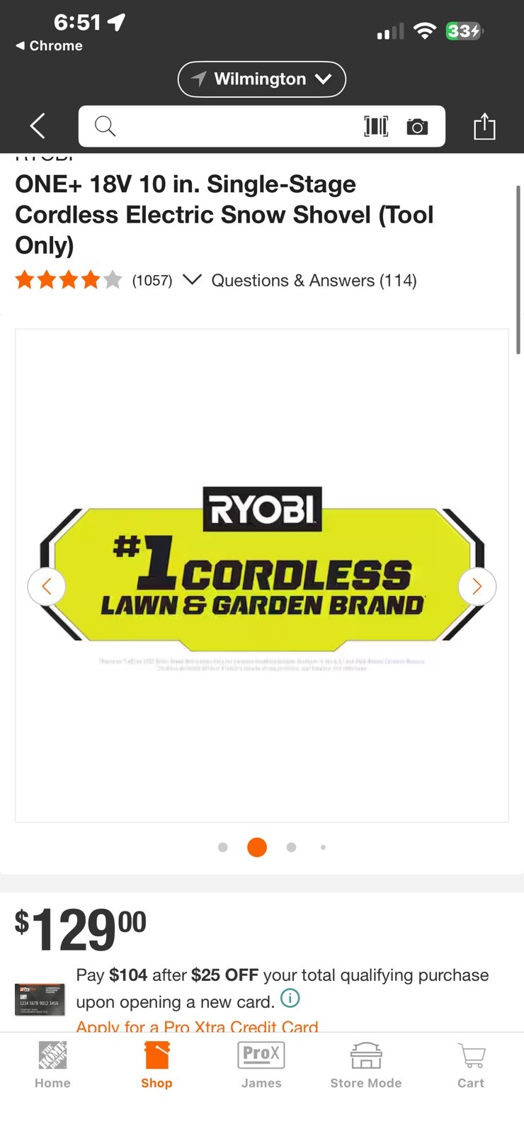 Ryobi 18V ONE+ 10 in Snow Shovel – P2706BTL M93