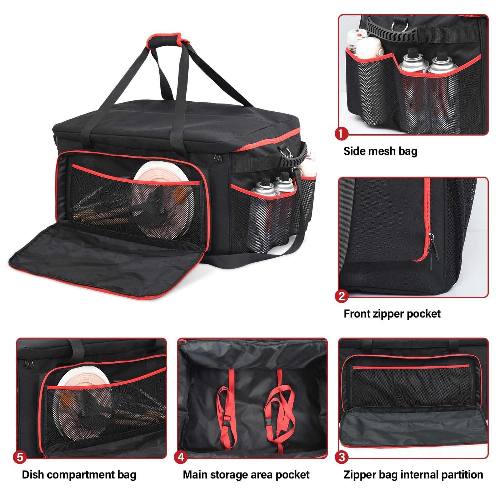 Large Capacity Grill Tool Storage Bag | Heavy-Duty Utensil Organizer for BBQ, Ca