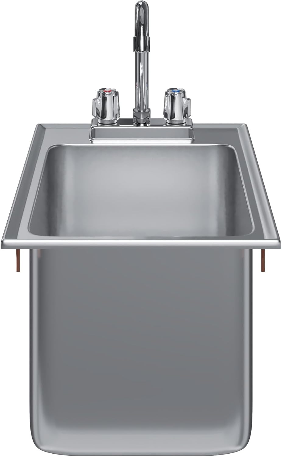 Stainless Steel 1 Compartment Drop-In Sink Bowl 10 In. X 14 In. X 10 In. with Fa