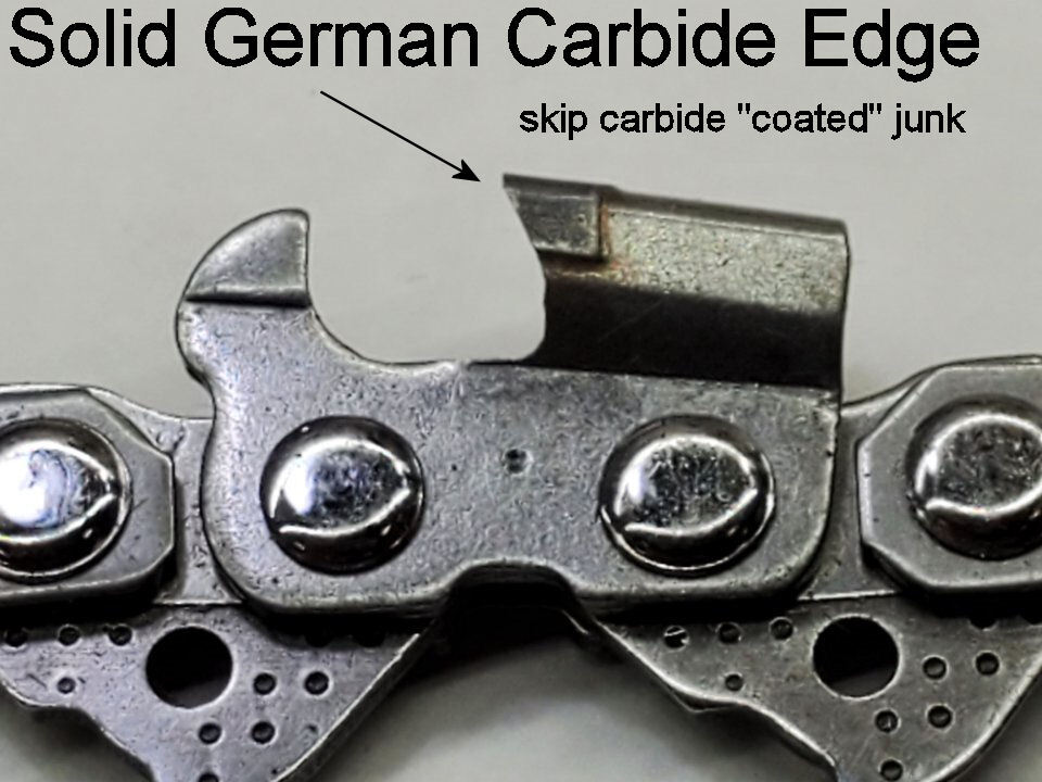 *SOLID CARBIDE* – Skip Chain Chainsaw Chain 3/8″ x 0.063″ – OR – 3/8″ ANY LENGTH