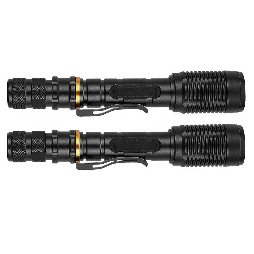 2Pcs LED Powered Flashlight For Police Tactical XML 18650 5-Zoom Mode NEW
