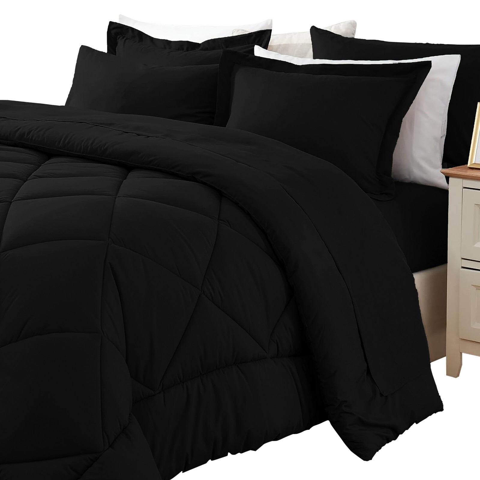 7 Piece Bed in a Bag Microfiber Comforter Set Twin/Queen/King Size Quilt Bedding