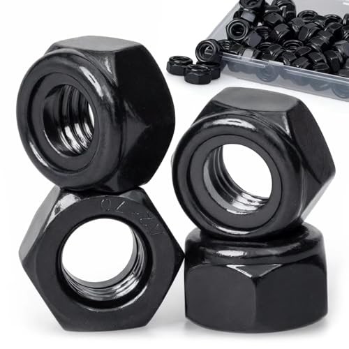 Nylon Insert Hex Lock Nuts – 30Stainless Steel – Black Finish – Coarse M14 4