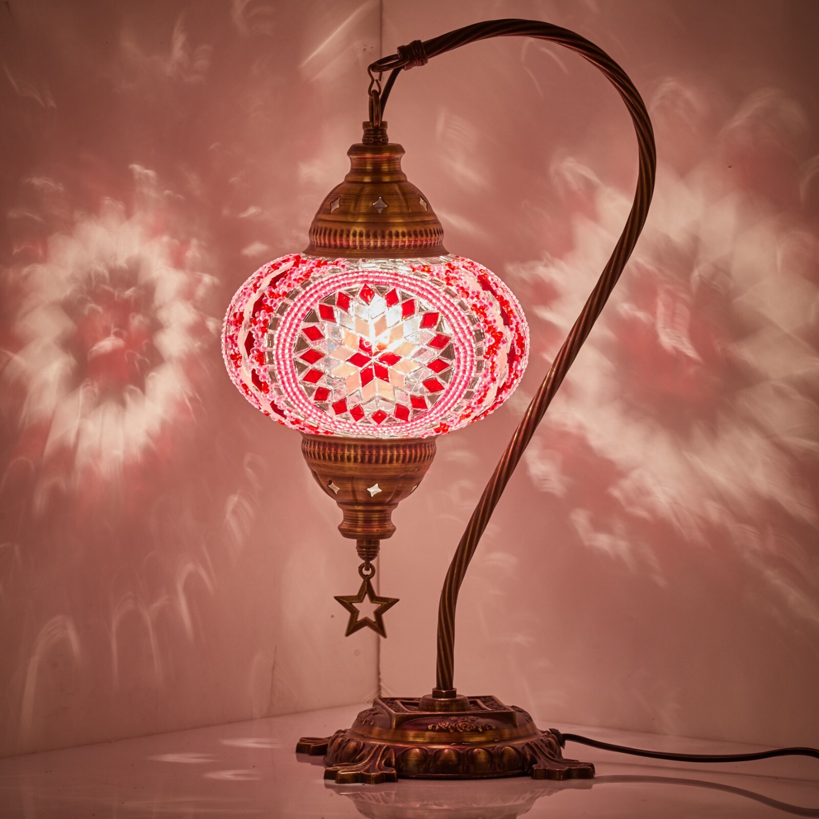 Turkish Moroccan Mosaic Bohemian Colorful Table Bedside Lamp Light Lampshade
