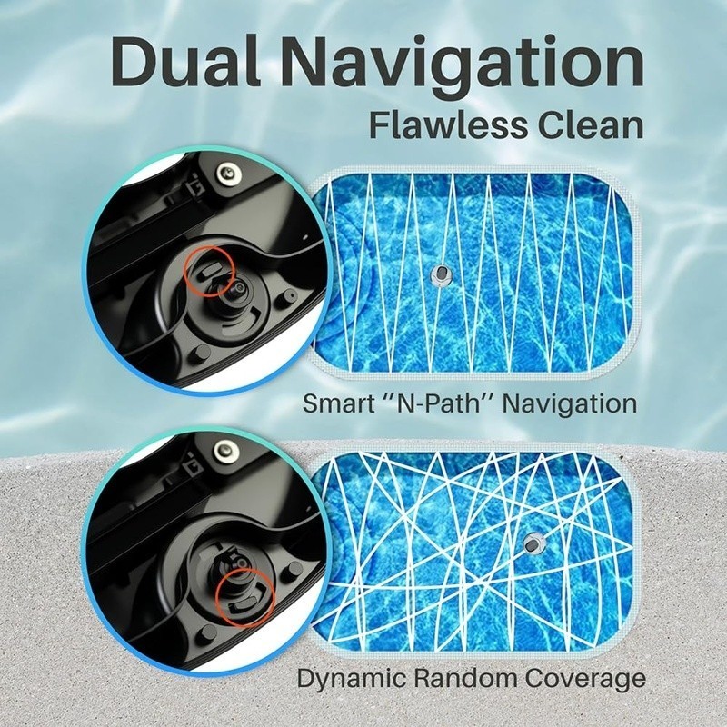 Cordless Robotic Pool Cleaner 5000mAh Battery 120min Runtime Automatic Vacuum US
