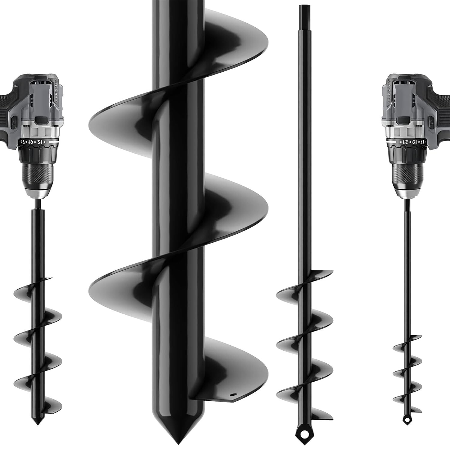 Garden Auger Drill Bit for Planting Flower Bulb Hole for 3/8″Hex Drive Drill