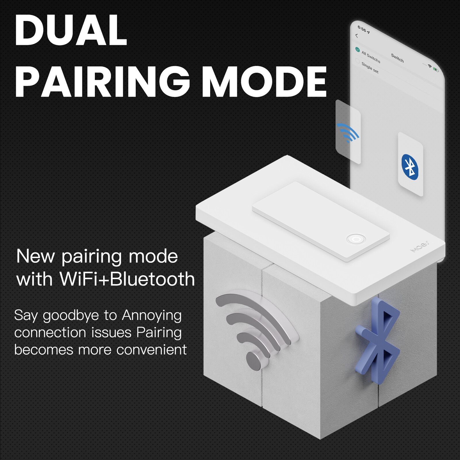 MOES 1/2/3/4Gang WiFi Smart Wall Light Switch 3 Way with Alexa Google APP Remote