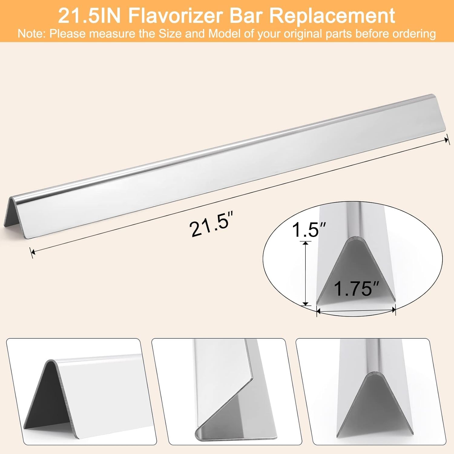 21.5″Flavorizer Bars Replace for Weber 7534,Genesis Silver A,Spirit 200 Series E