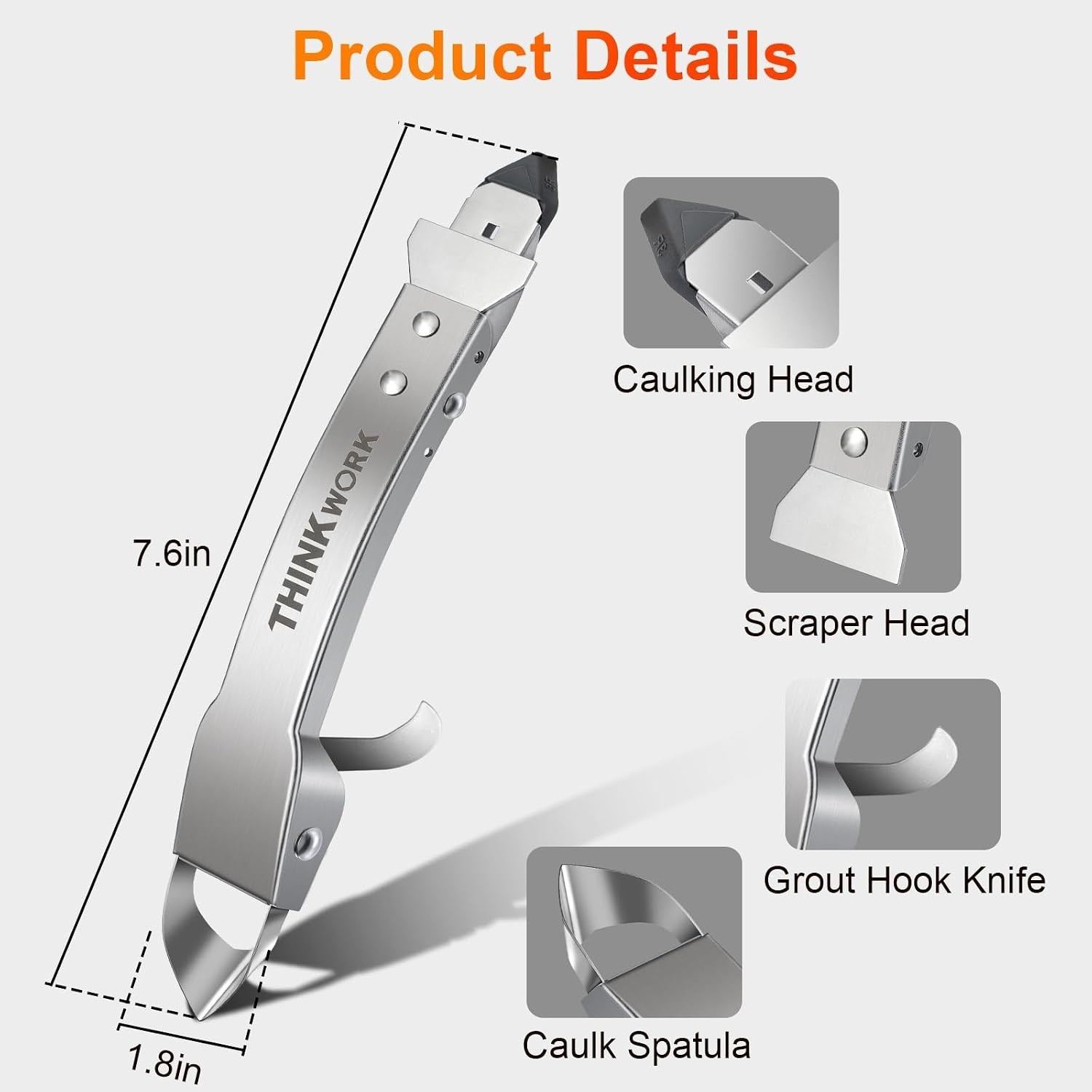 Caulking Tool Kit, 4 in 1 Caulk Remover Tool, Stainless Steel Caulk Tool for …