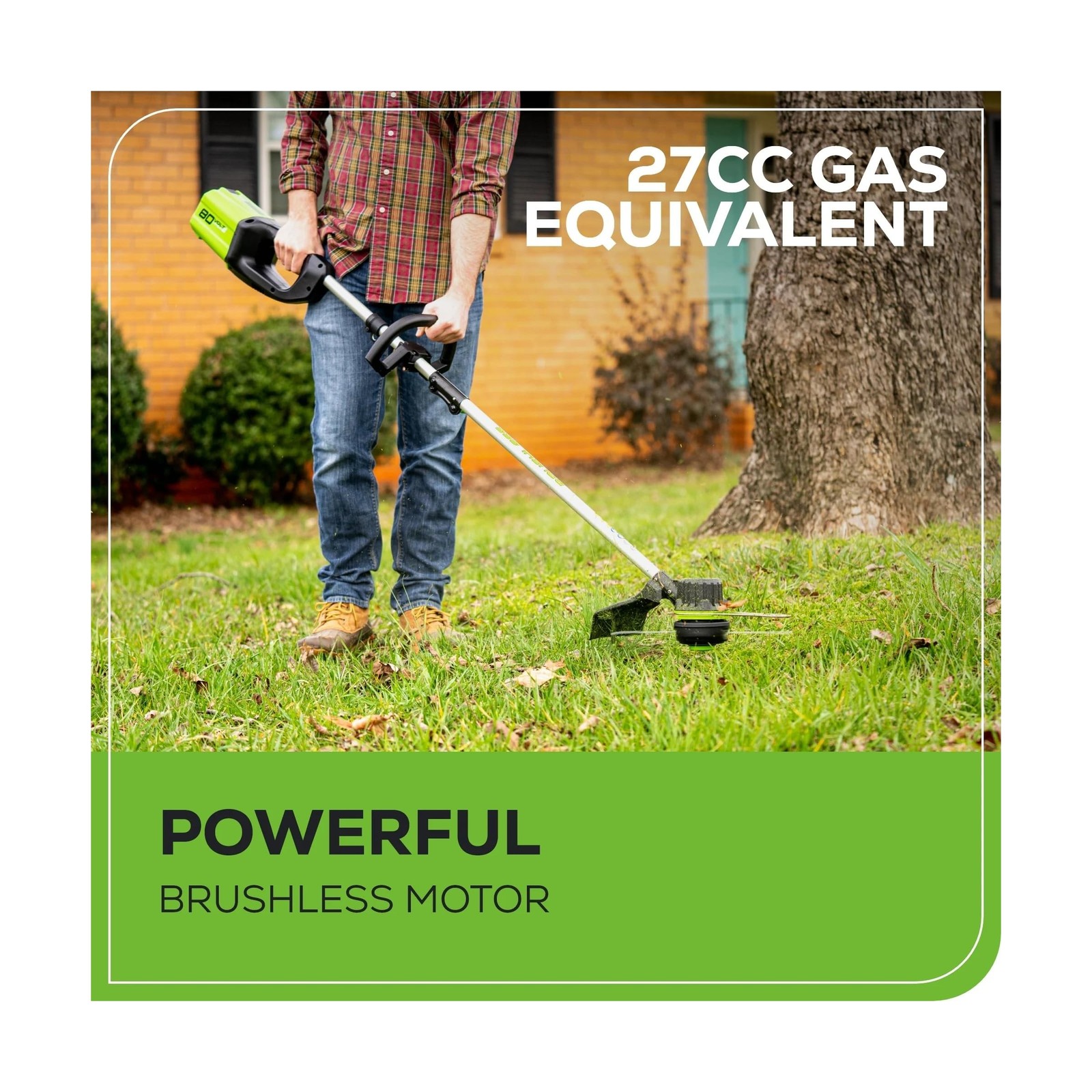 Greenworks 80V 16″ Brushless Cordless String Trimmer – Battery & Charger N