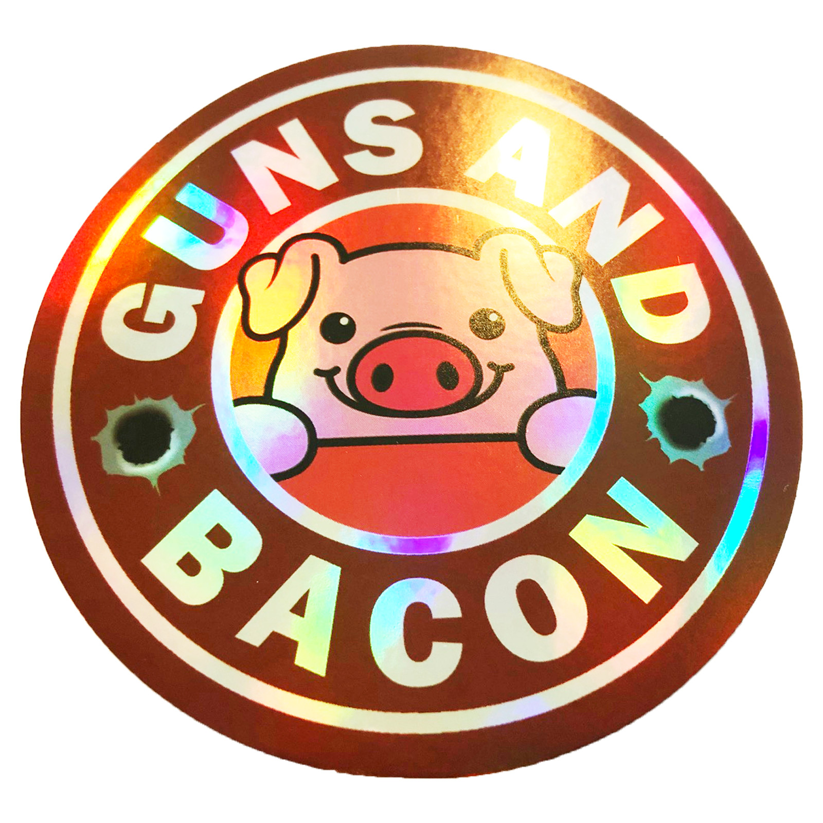 Shiny Guns and Bacon 2A Second Amendment Gun Rights NRA Sticker 3 Inch Laptop