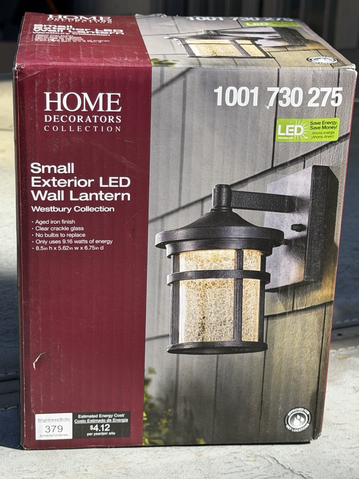 Home Decorators Collection Westbury 8.5 in. Aged Iron Small LED Outdoor Light