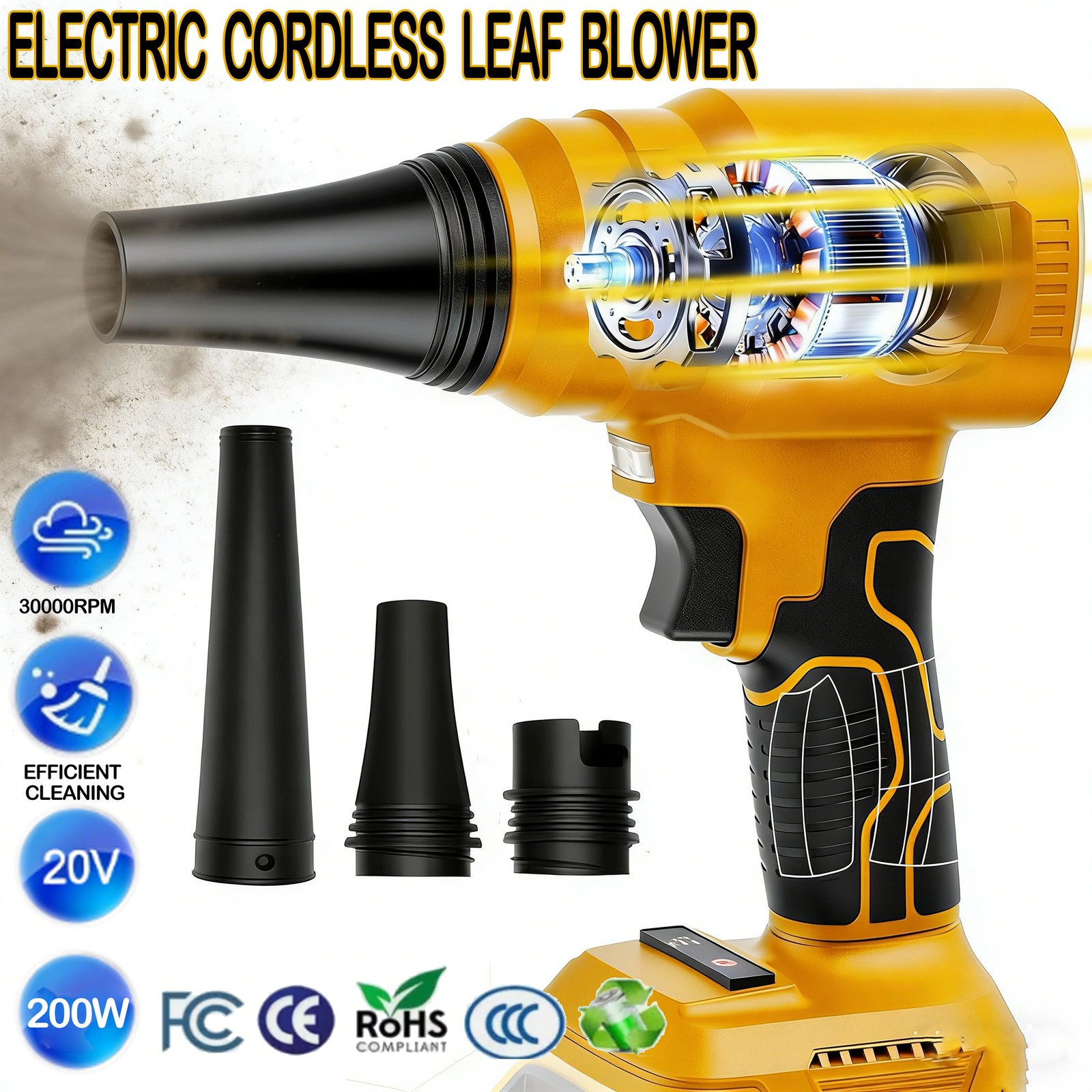 Cordless Blower Electric Turbo Handheld Blower Jet Fan For DeWalt 20 V Battery