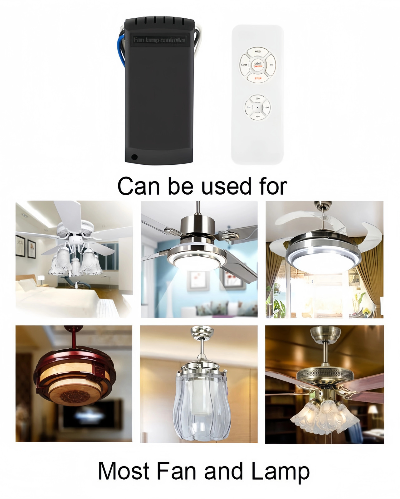 Universal Ceiling Fan Lamp Light Remote Control Receiver Kit Timing Wireless 15M