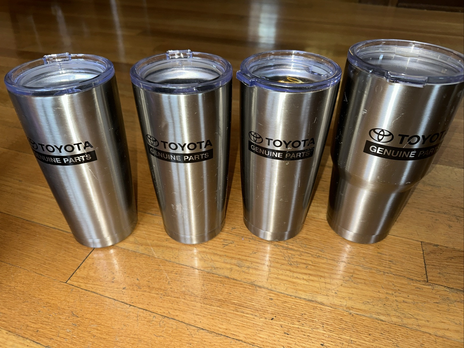 Lot 4 Toyota Genuine Parts Stainless Steel Tumbler Travel Used Dishwasher Safe