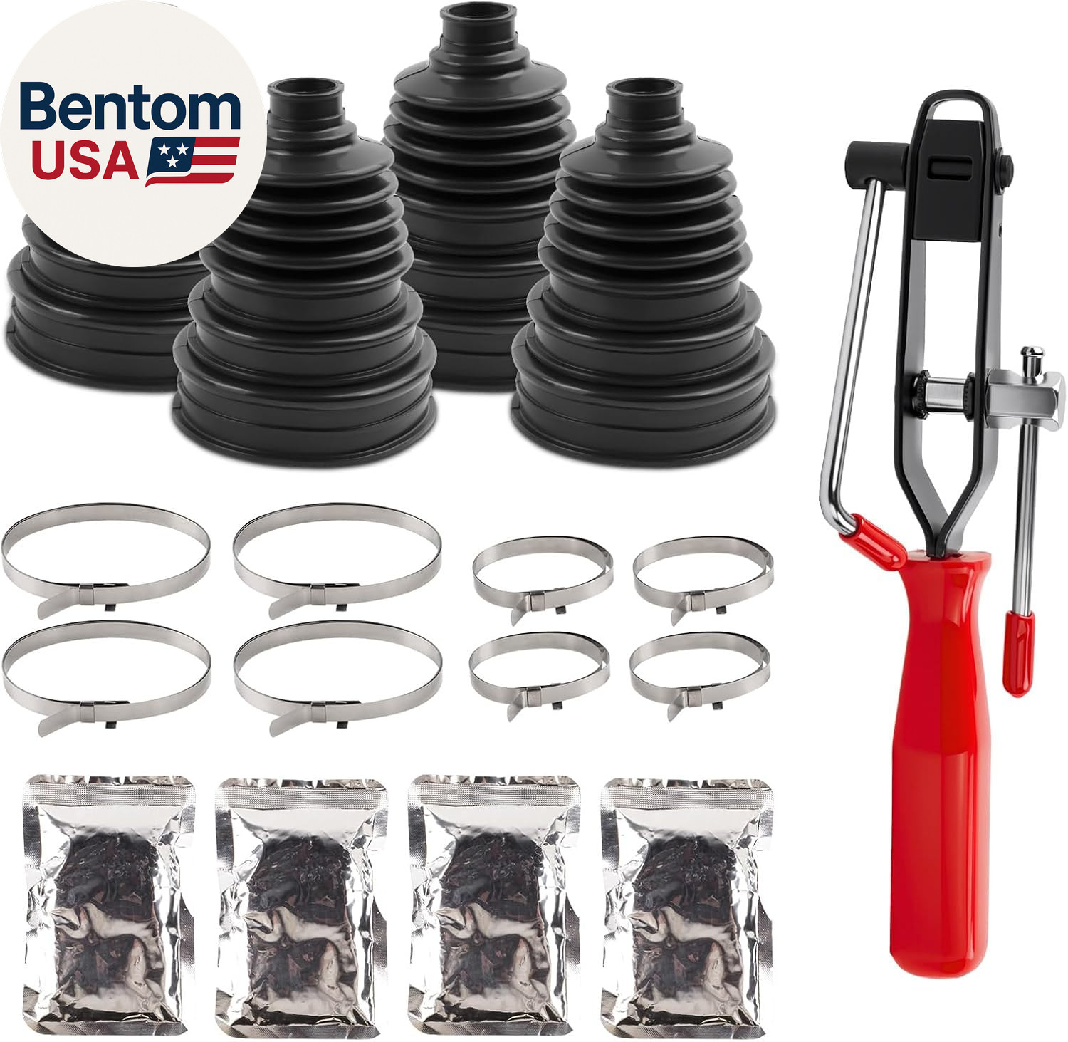 New Upgrade 4PCS Universal CV Axle Boot Repair Kit, Fits 26Mm-34Mm Shafts, 4.92″