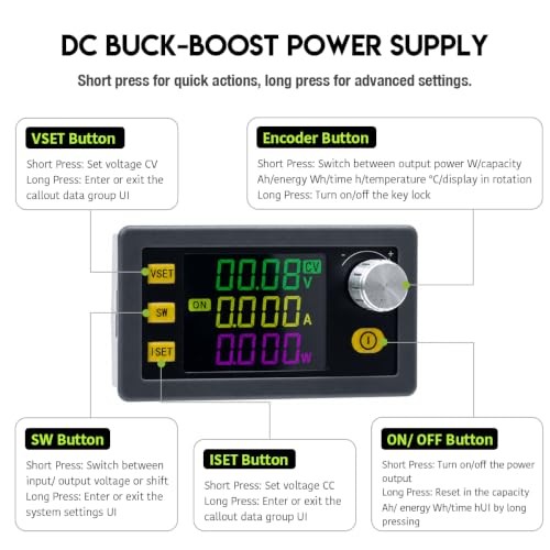 120W Buck Boost Converter, CC CV Adjustable Voltage Regulator with MPPT Solar