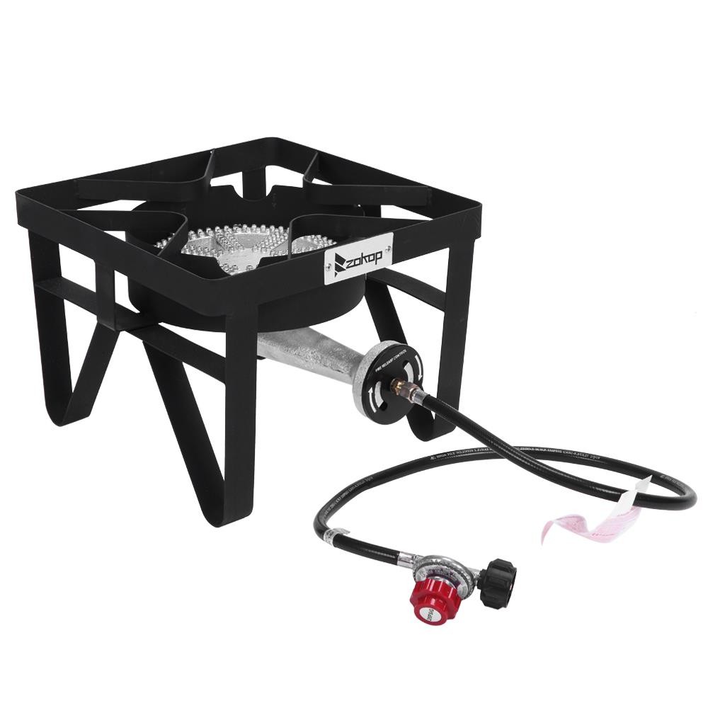 200,000 BTU Outdoor Gas Round Single Propane Stove Camp Burner Picnic Grill BBQ