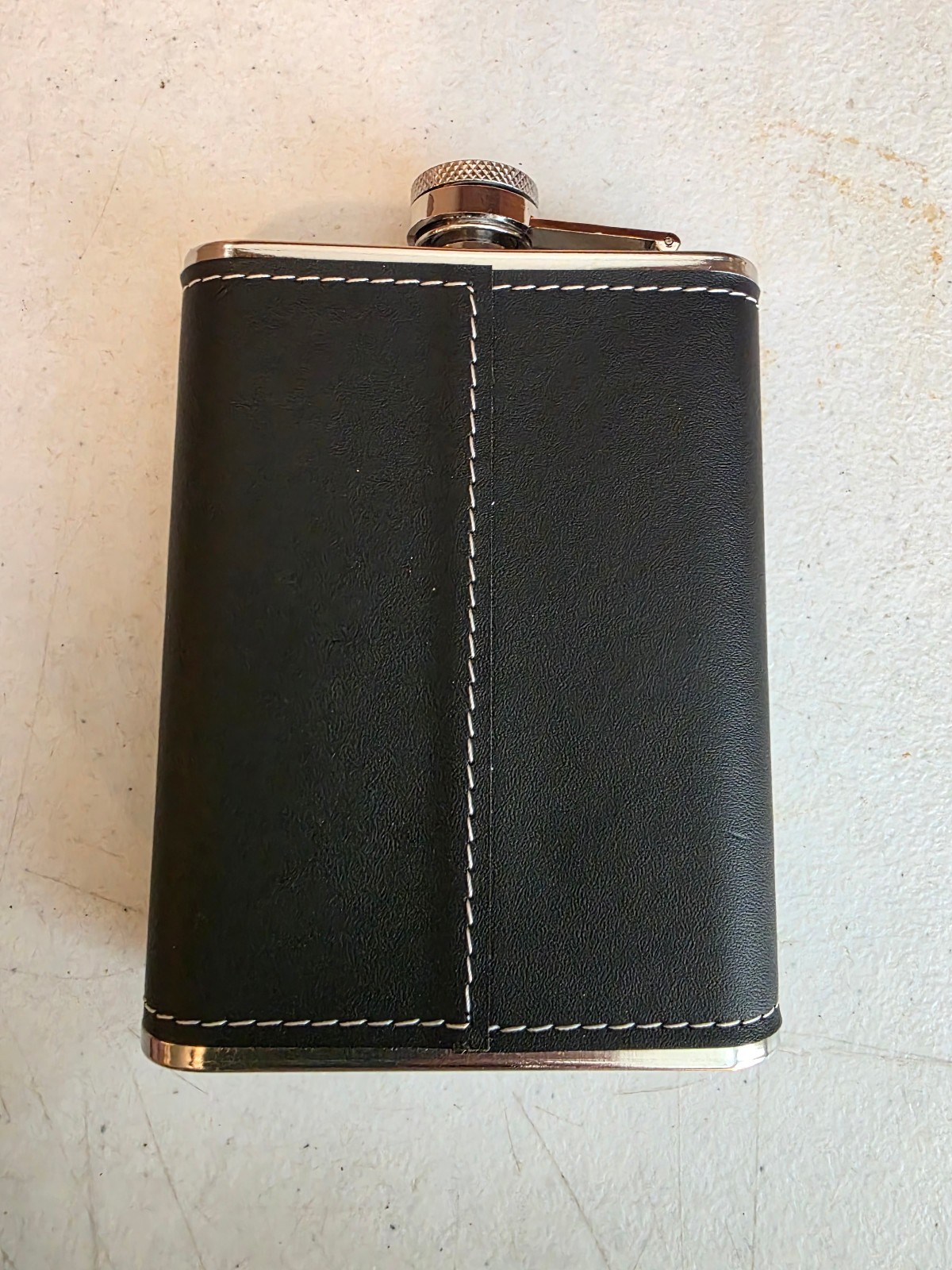 MARK TWAIN BLACK LEATHER FLASK None Better for the Money 8 oz Stainless Steel
