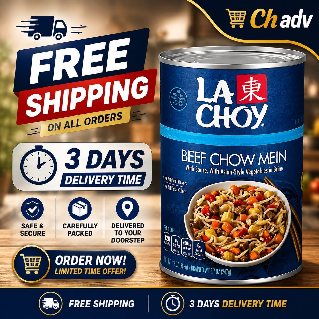La Choy Beef Chow Mein, Beef and Vegetables in Sauce, 42 oz