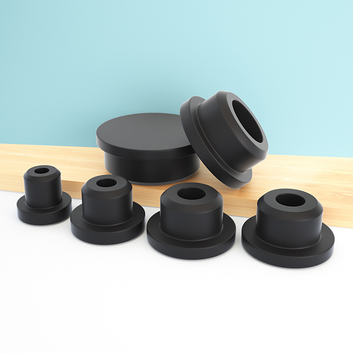 Black Rubber Hole Plug (9mm-101.5mm) – Durable Plug and Cap Ends for Holes