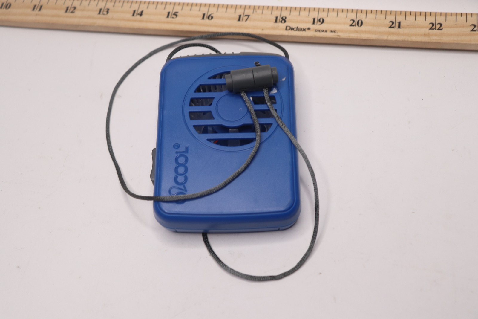 O2cool Battery Powered Deluxe Necklace Fan with Lanyard Blue 3.5″