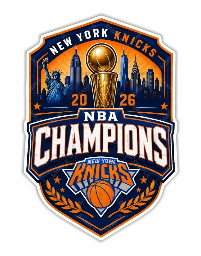 NY Knicks Champions Round Precision Cut Decal