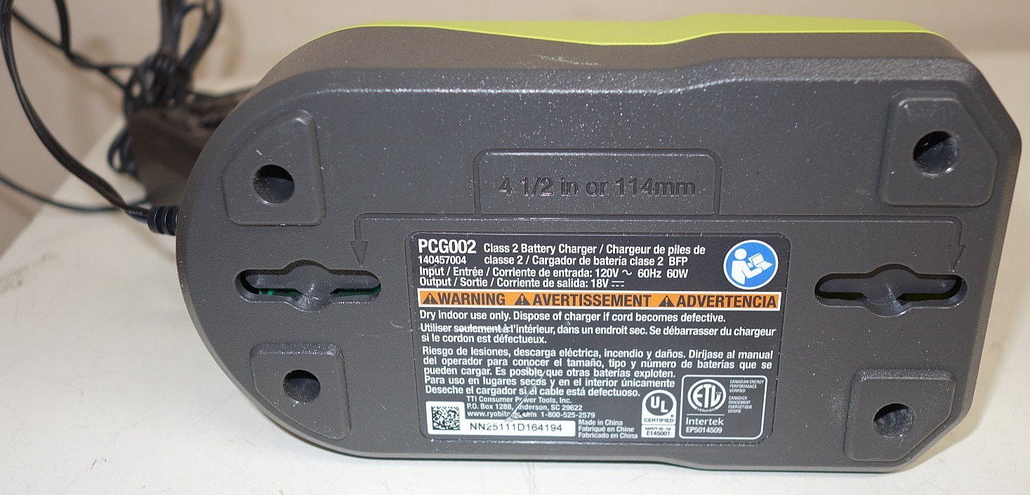 Ryobi One + 18 Volt 18V PCG002 Lithium Ion Battery Charger Li-ion
