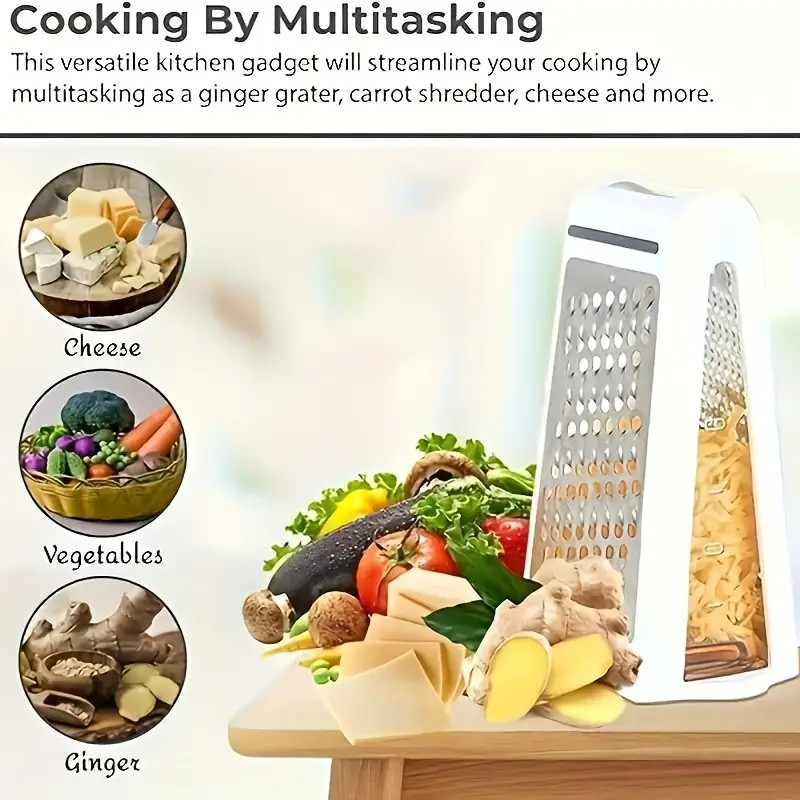 1PC Stainless Steel Kitchen 2 Sided Cheese Grater Food Vegetable Slicer Shredder