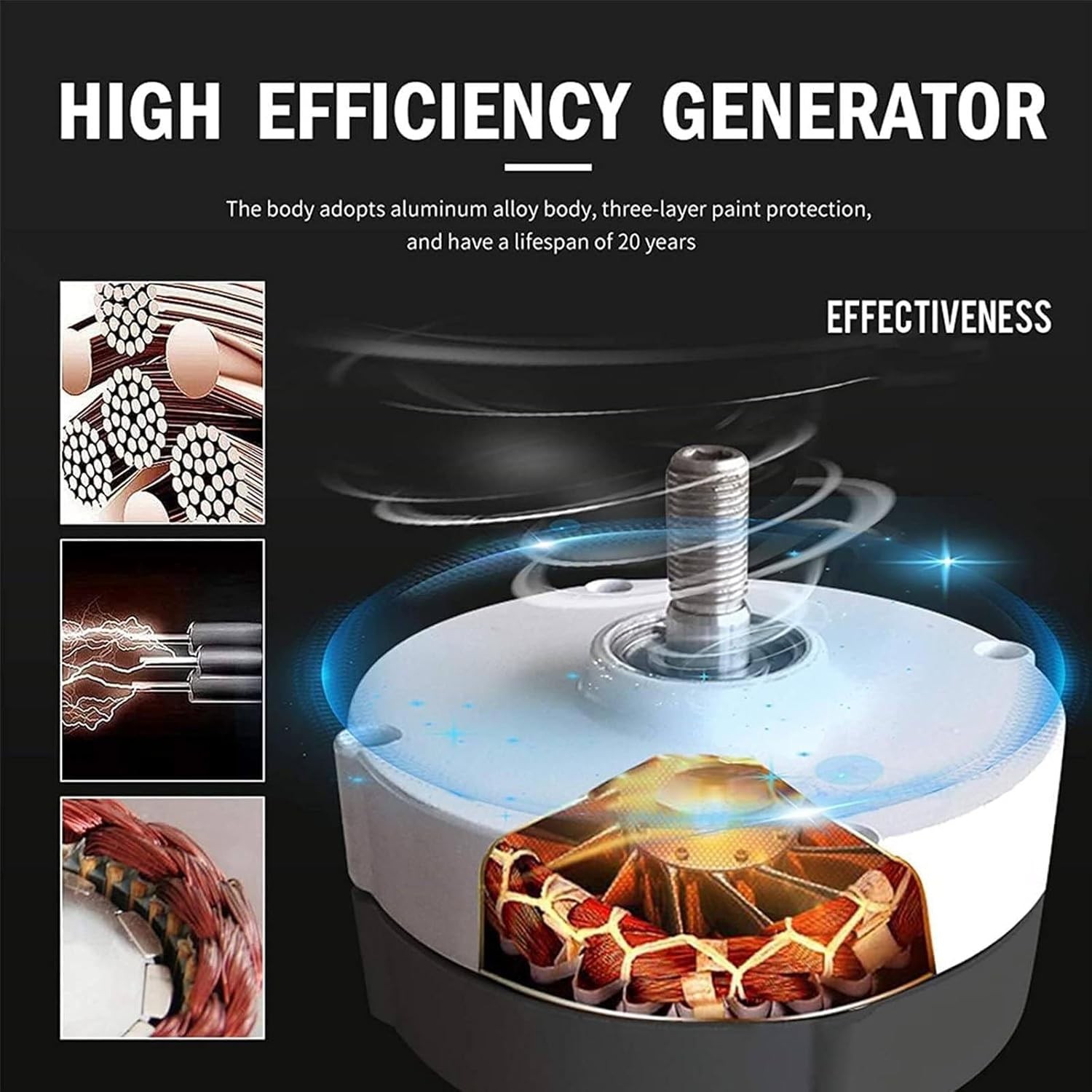 3000W Wind Turbine Generator Vertical Axis Turbines Outdoor & Industrial Power