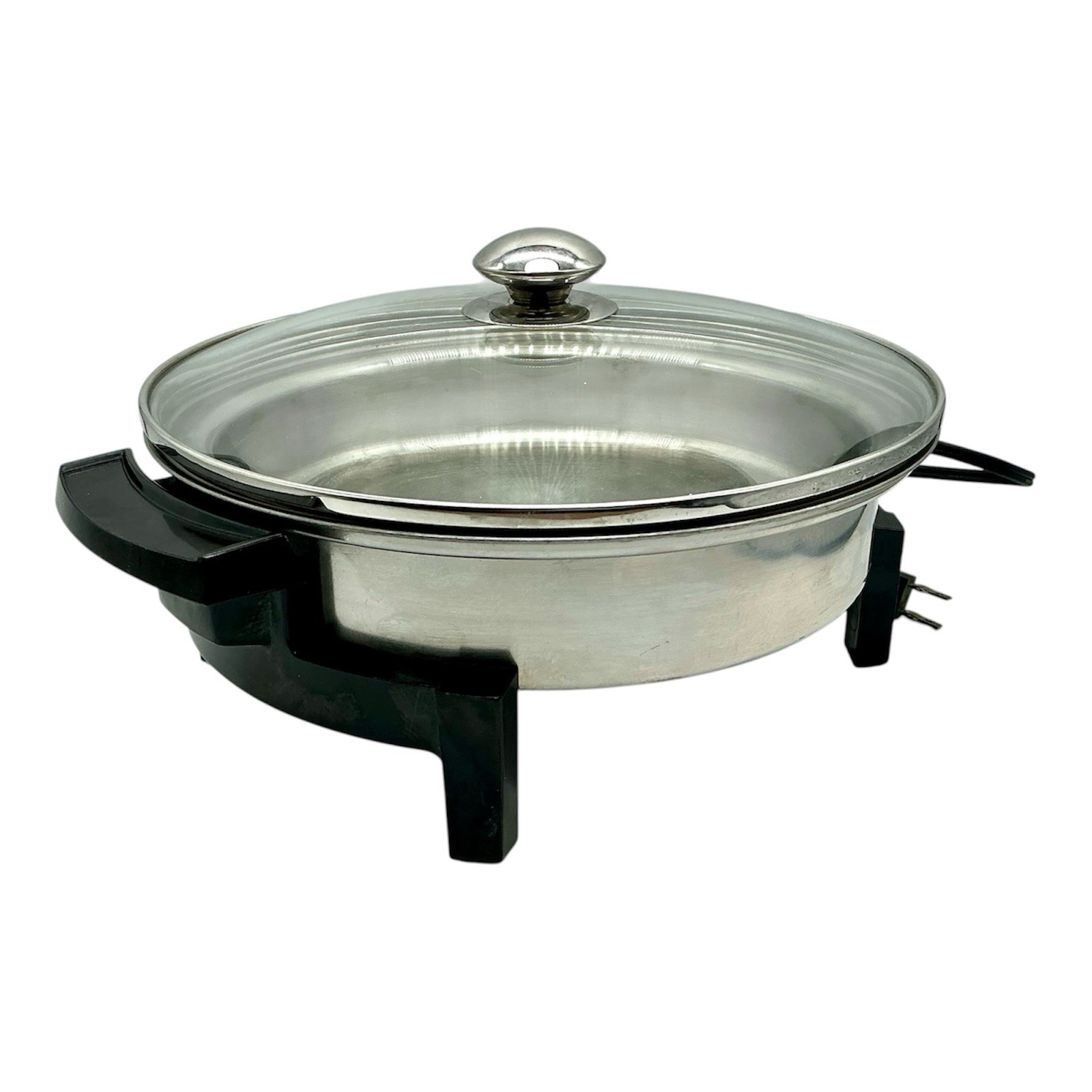 Lifetime Electric Casserole Skillet Pan 11” lid Heat Control Liquid Core Tested