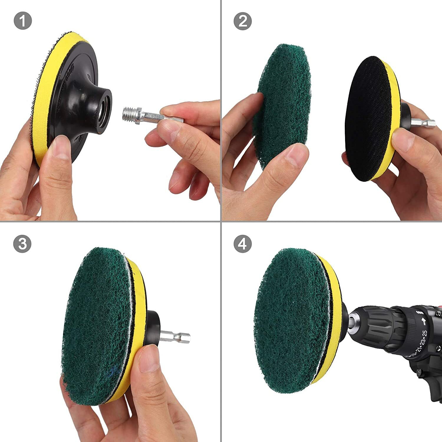 22x All Purpose Cleaning Kit Electric Drill Brush Attachment Set Power Scrubber