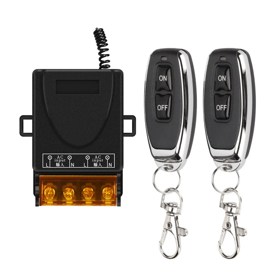 1set 433MHz Wireless Remote Control Switch 110V/220V 10A Relay with 2 Remotes